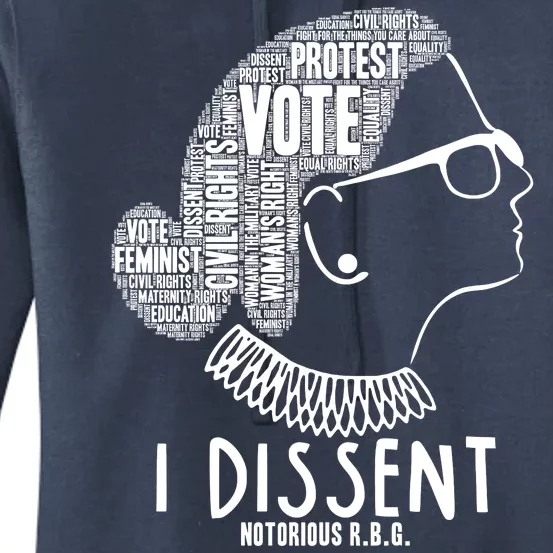 Ruth Bader Ginsburg I Dissent Notorious RBG Tribute Quotes Women's Pullover Hoodie