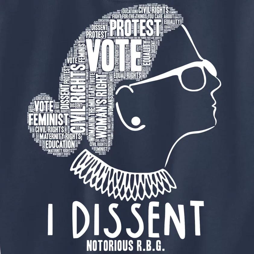 Ruth Bader Ginsburg I Dissent Notorious RBG Tribute Quotes Kids Sweatshirt