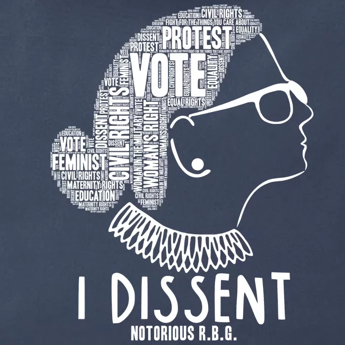 Ruth Bader Ginsburg I Dissent Notorious RBG Tribute Quotes Zip Tote Bag