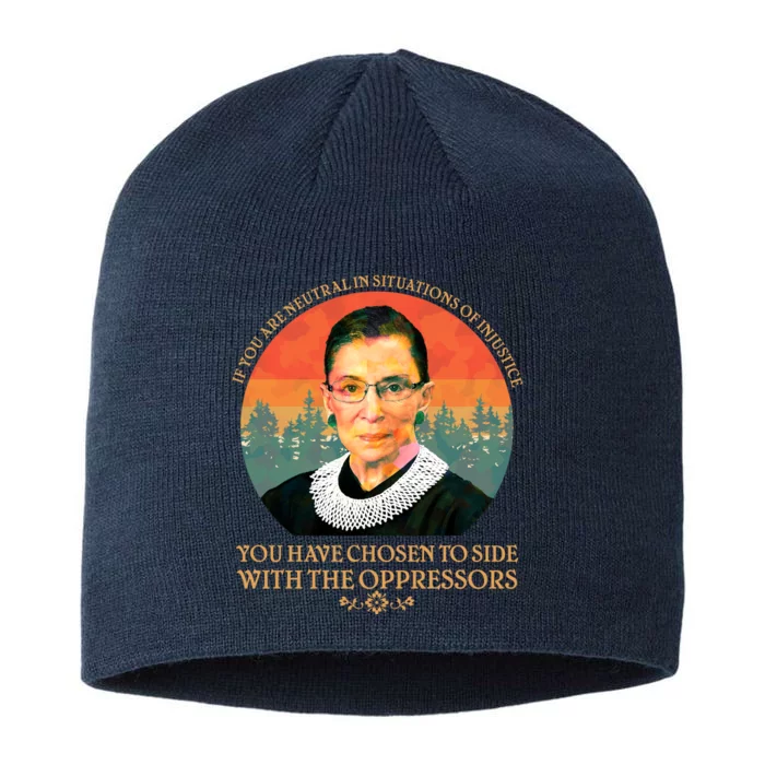 Ruth Bader Ginsburg Injustice Oppressors RBG Quote 8 1/2in Sustainable Knit Beanie