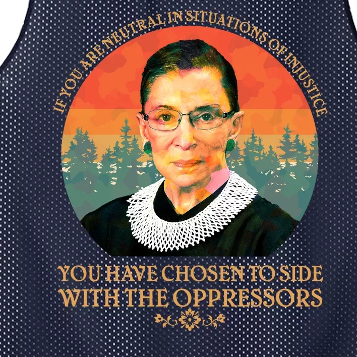 Ruth Bader Ginsburg Injustice Oppressors RBG Quote Mesh Reversible Basketball Jersey Tank