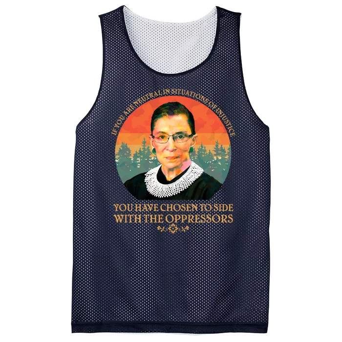 Ruth Bader Ginsburg Injustice Oppressors RBG Quote Mesh Reversible Basketball Jersey Tank