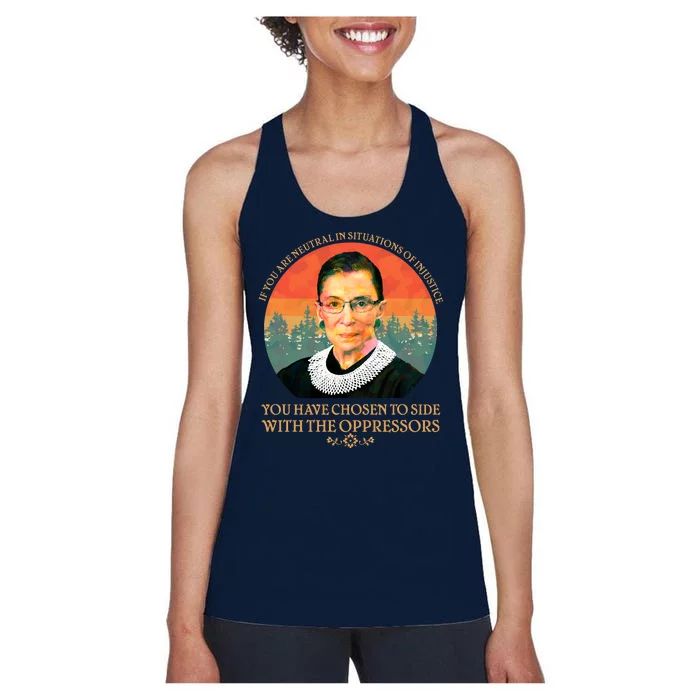 Ruth Bader Ginsburg Injustice Oppressors RBG Quote Women's Racerback Tank