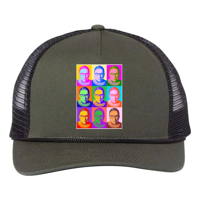 Ruth Bader Ginsburg RBG Pop Art Tribute Retro Rope Trucker Hat Cap