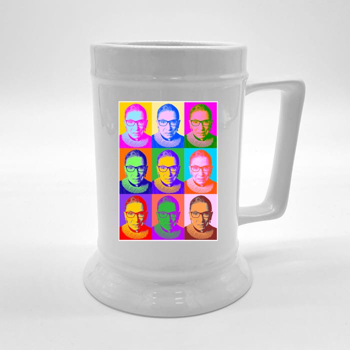 Ruth Bader Ginsburg RBG Pop Art Tribute Front & Back Beer Stein