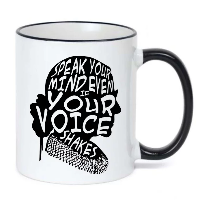 Ruth Bader Ginsburg Speak Your Mind Black Color Changing Mug