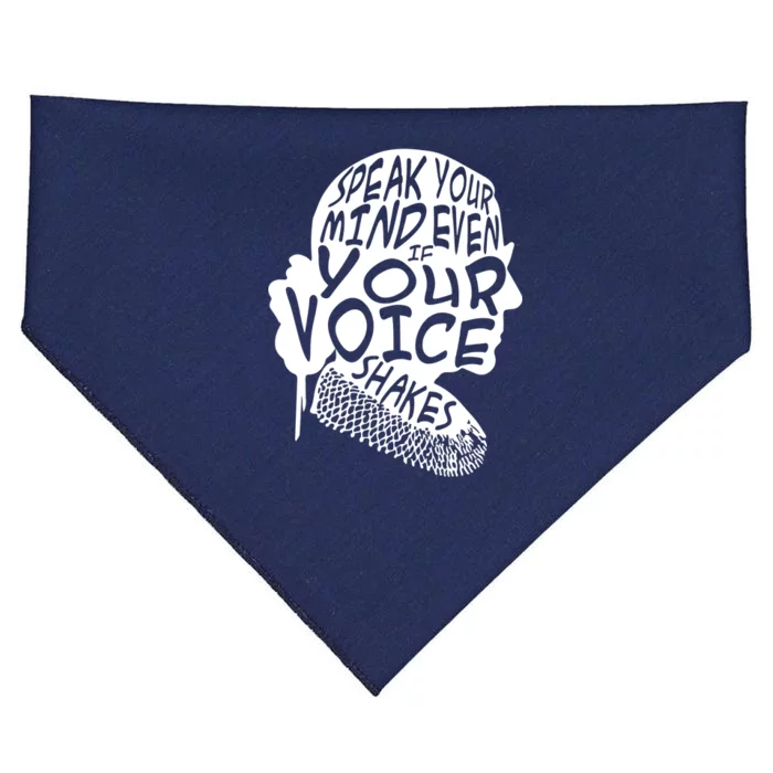 Ruth Bader Ginsburg Speak Your Mind USA-Made Doggie Bandana