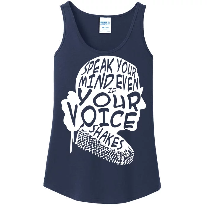 Ruth Bader Ginsburg Speak Your Mind Ladies Essential Tank