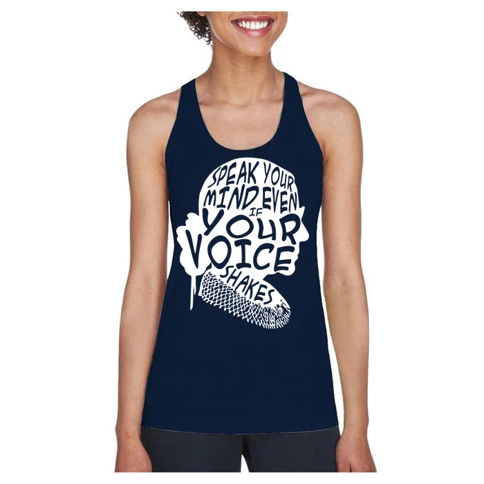 Ruth Bader Ginsburg Speak Your Mind Women's Racerback Tank