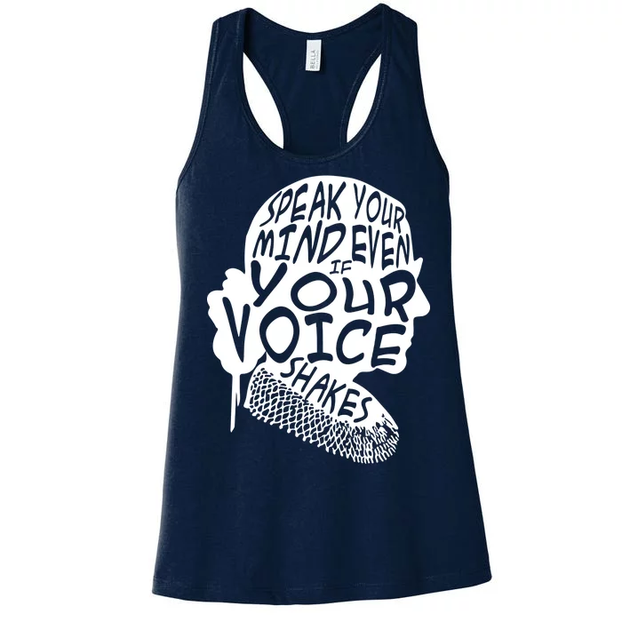 Ruth Bader Ginsburg Speak Your Mind Women's Racerback Tank