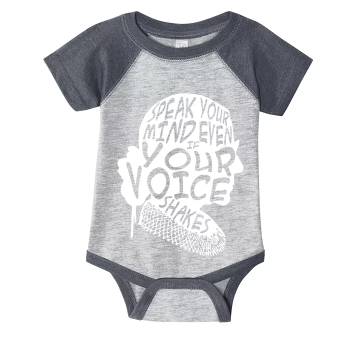 Ruth Bader Ginsburg Speak Your Mind Infant Baby Jersey Bodysuit