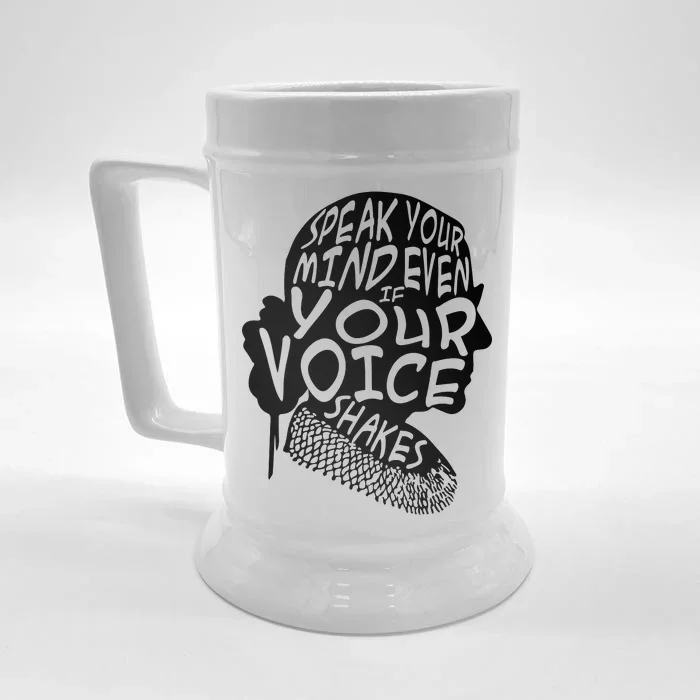 Ruth Bader Ginsburg Speak Your Mind Front & Back Beer Stein