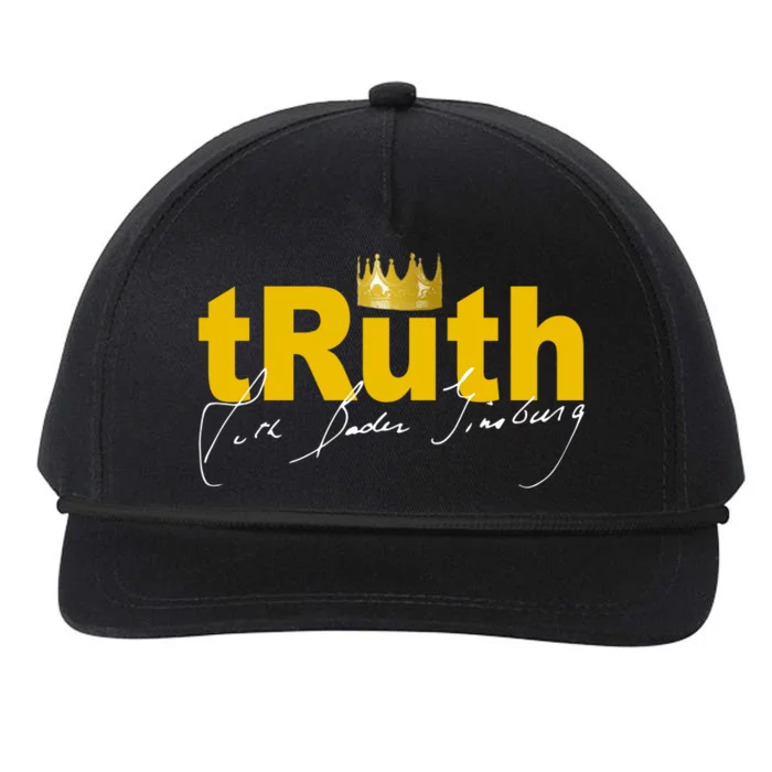 Ruth Bader Ginsburg Truth Crown Signature Snapback Five-Panel Rope Hat