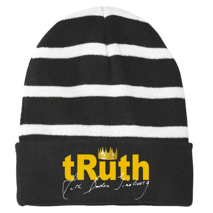 Ruth Bader Ginsburg Truth Crown Signature Striped Beanie with Solid Band