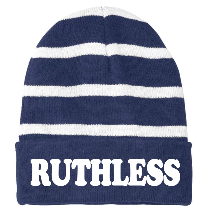 Ruthless Striped Beanie with Solid Band