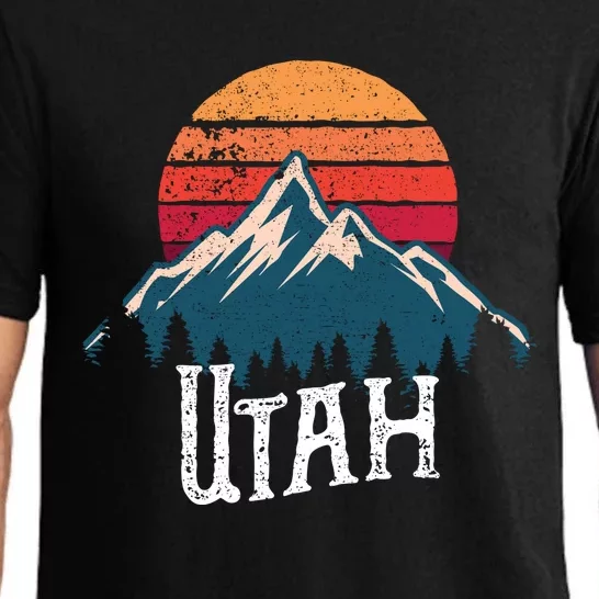 Retro Utah Ut Mountains Outdoor Wildness Funny Gift Pajama Set