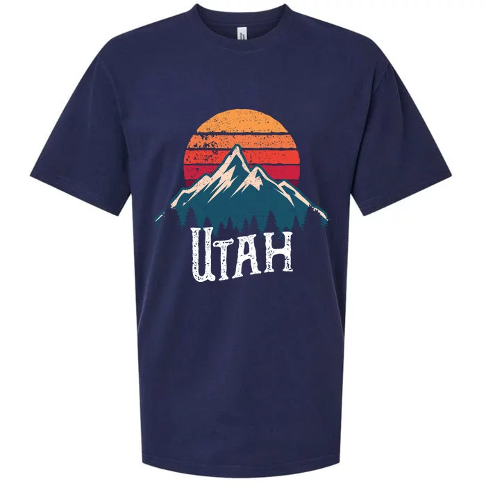 Retro Utah Ut Mountains Outdoor Wildness Funny Gift Sueded Cloud Jersey T-Shirt