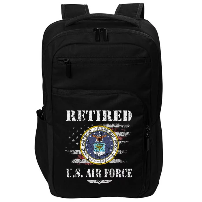 Retired Us Veteran Usaf Veteran Flag Impact Tech Backpack