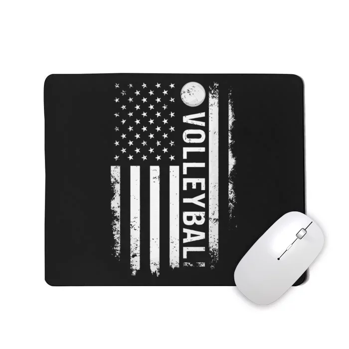 retro US Volleyball Practice USA Flag American Mousepad