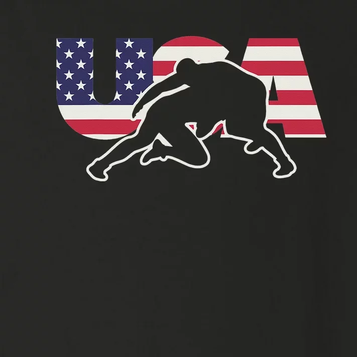 Retro USA Wrestling Apparel  American Gifts for US Wrestler Toddler Long Sleeve Shirt