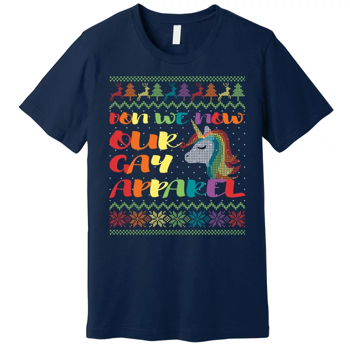 Rainbow Unicorn Xmas Premium T-Shirt