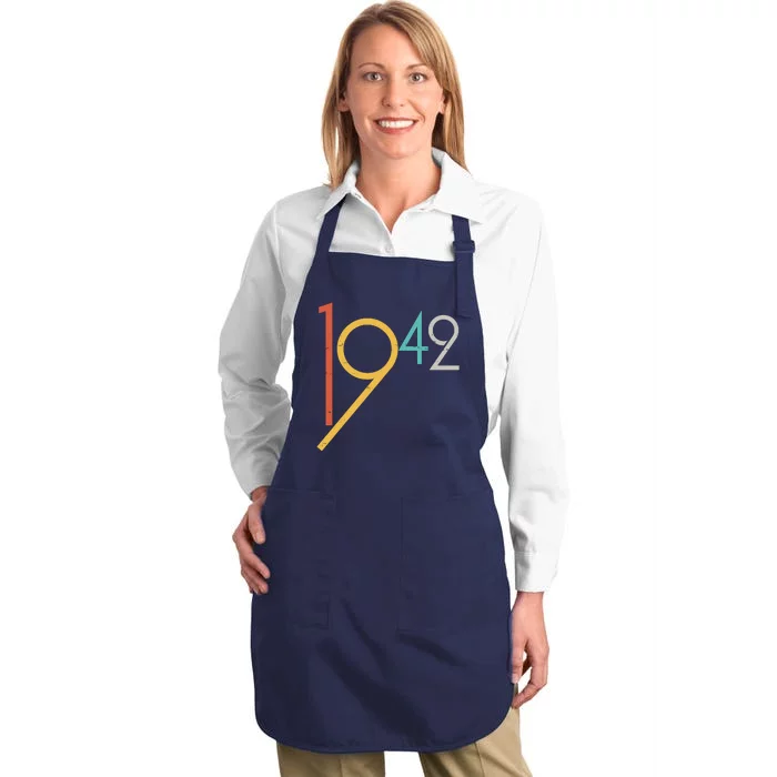 Retro Vintage 1942 80th Birthday Full-Length Apron With Pocket