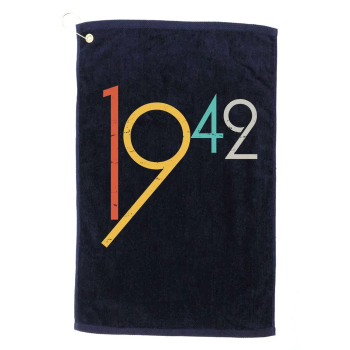 Retro Vintage 1942 80th Birthday Platinum Collection Golf Towel