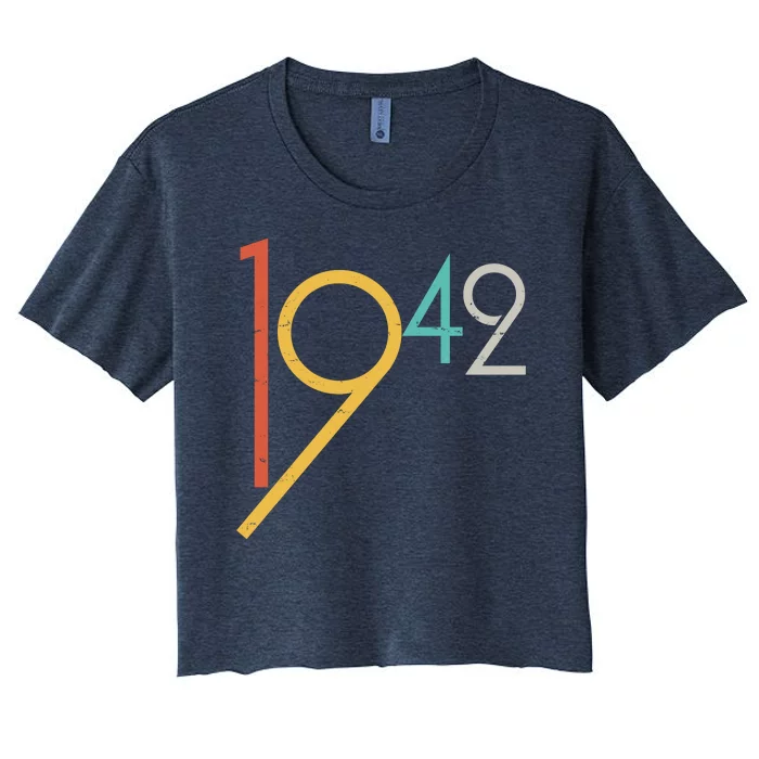 Retro Vintage 1942 80th Birthday Women's Crop Top Tee