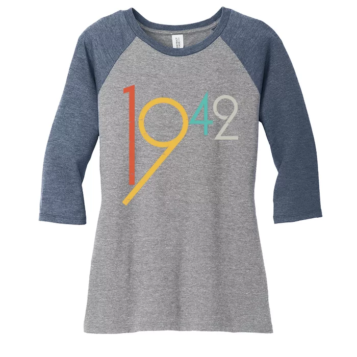 Retro Vintage 1942 80th Birthday Women's Tri-Blend 3/4-Sleeve Raglan Shirt