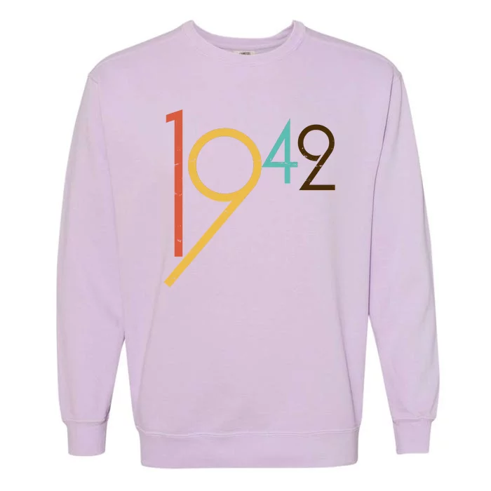 Retro Vintage 1942 80th Birthday Garment-Dyed Sweatshirt