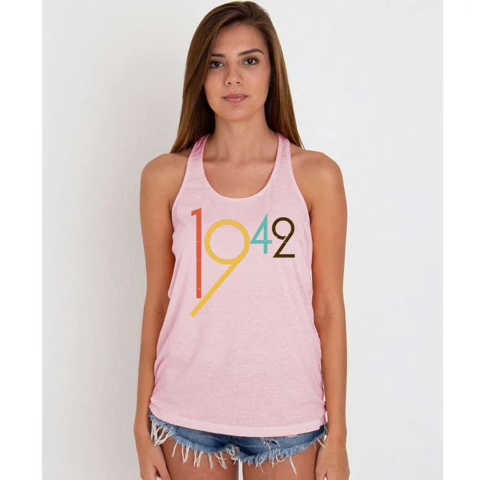 Retro Vintage 1942 80th Birthday Women's Knotted Racerback Tank