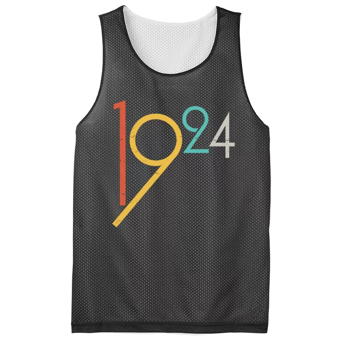 Retro Vintage 1924 100th Birthday Mesh Reversible Basketball Jersey Tank