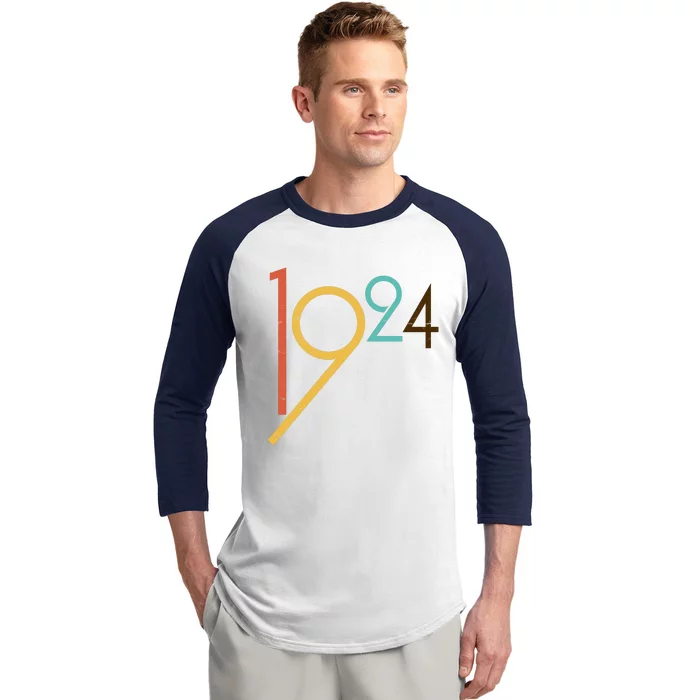 Retro Vintage 1924 100th Birthday Baseball Sleeve Shirt