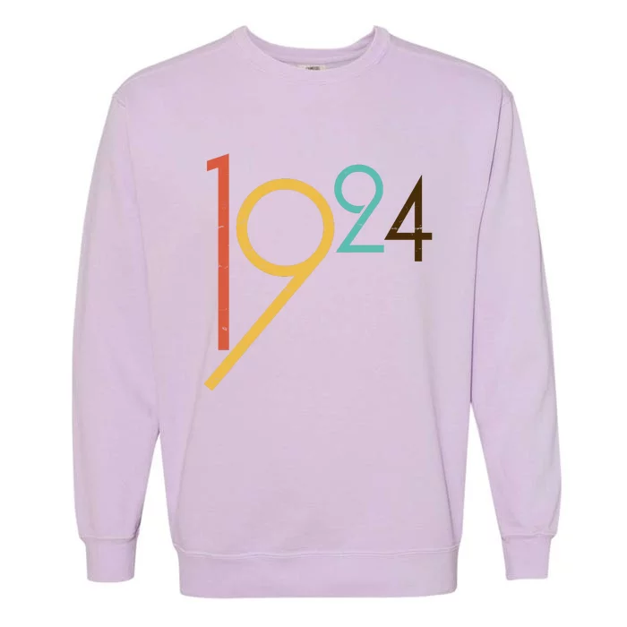 Retro Vintage 1924 100th Birthday Garment-Dyed Sweatshirt