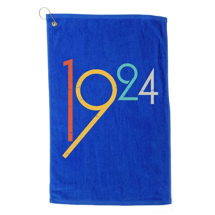 Retro Vintage 1924 100th Birthday Platinum Collection Golf Towel