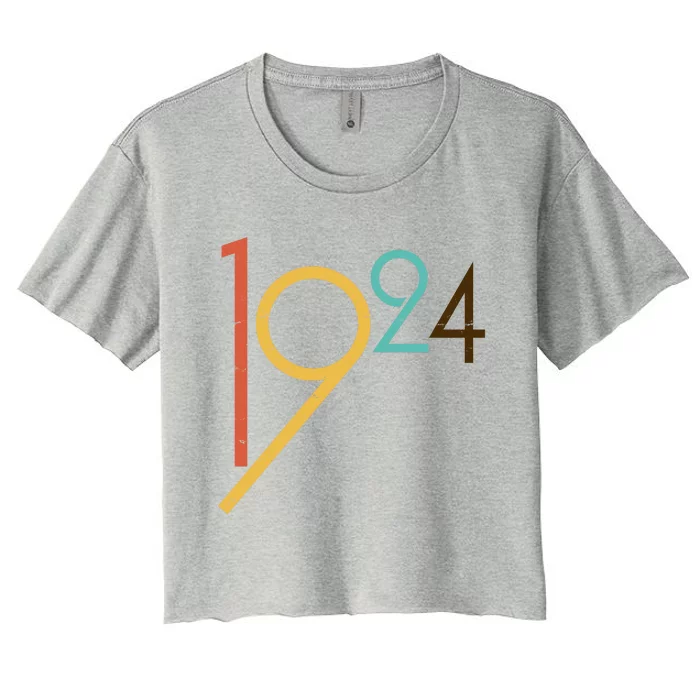 Retro Vintage 1924 100th Birthday Women's Crop Top Tee