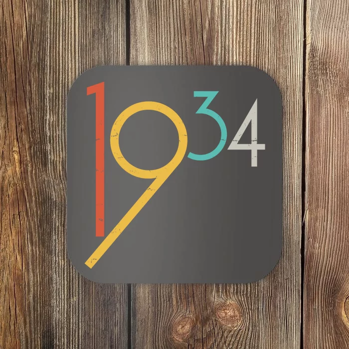 Retro Vintage 1934 90th Birthday Coaster