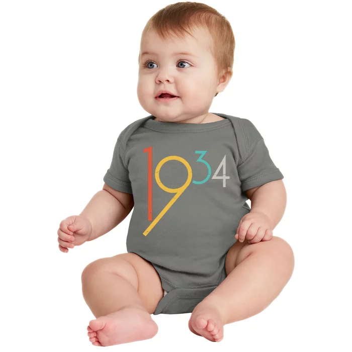 Retro Vintage 1934 90th Birthday Baby Bodysuit