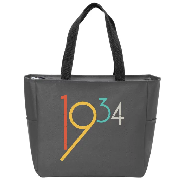 Retro Vintage 1934 90th Birthday Zip Tote Bag