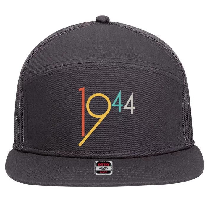 Retro Vintage 1944 80th Birthday 7 Panel Mesh Trucker Snapback Hat