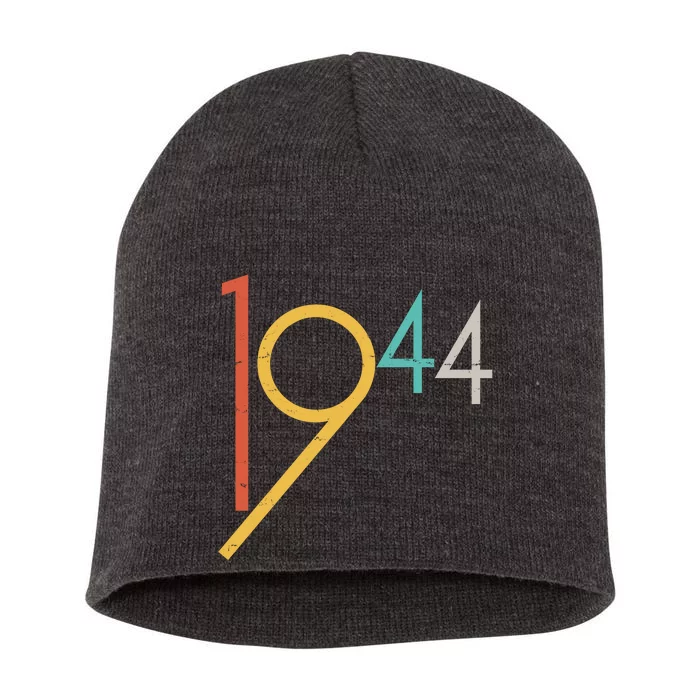 Retro Vintage 1944 80th Birthday Short Acrylic Beanie