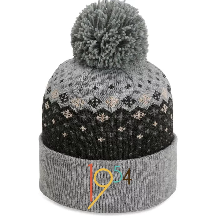 Retro Vintage 1954 70th Birthday The Baniff Cuffed Pom Beanie