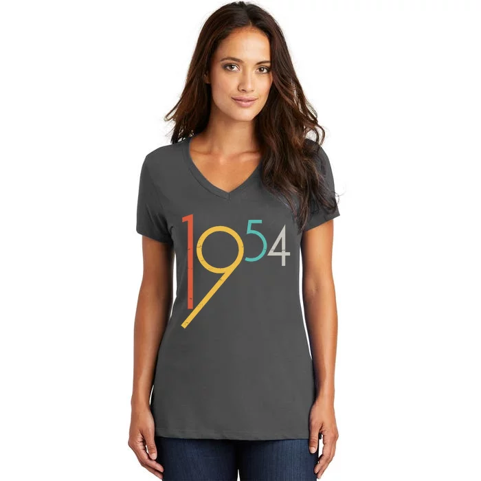 Retro Vintage 1954 70th Birthday Women's V-Neck T-Shirt