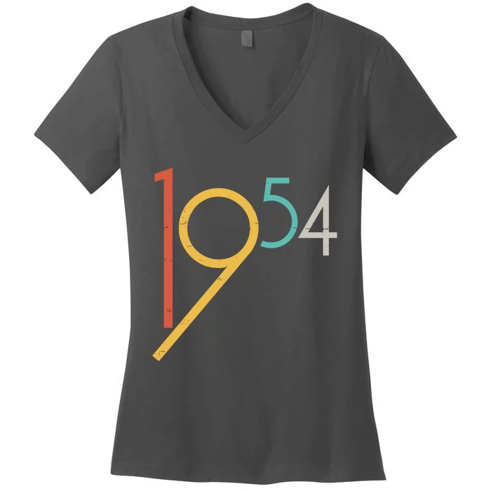 Retro Vintage 1954 70th Birthday Women's V-Neck T-Shirt