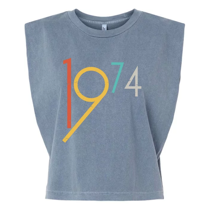 Retro Vintage 1974 50th Birthday Garment-Dyed Women's Muscle Tee