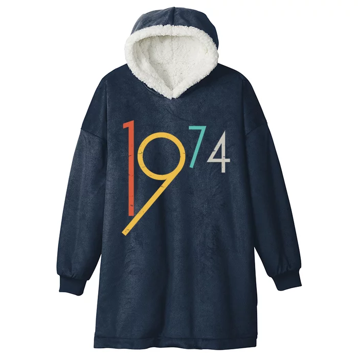 Retro Vintage 1974 50th Birthday Hooded Wearable Blanket