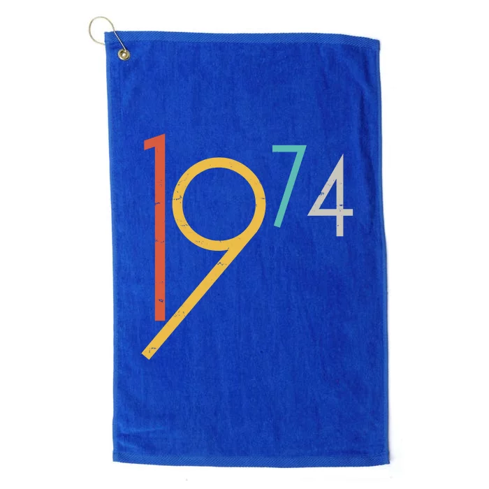 Retro Vintage 1974 50th Birthday Platinum Collection Golf Towel