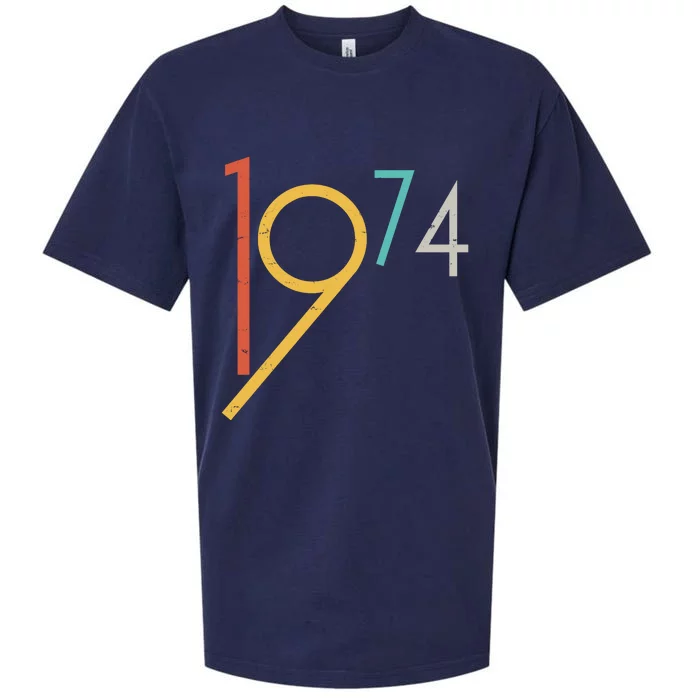 Retro Vintage 1974 50th Birthday Sueded Cloud Jersey T-Shirt