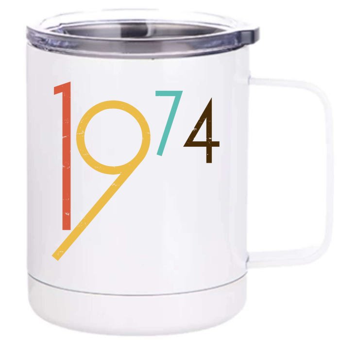 Retro Vintage 1974 50th Birthday Front & Back 12oz Stainless Steel Tumbler Cup