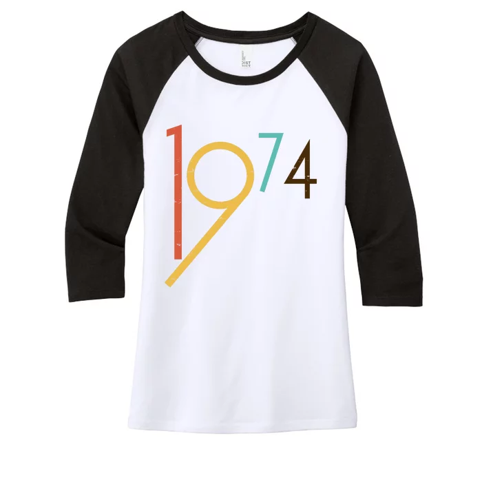 Retro Vintage 1974 50th Birthday Women's Tri-Blend 3/4-Sleeve Raglan Shirt